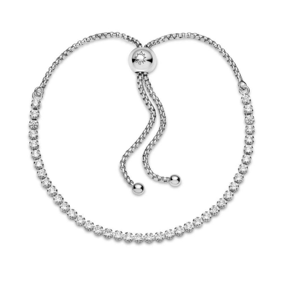Pandora Sparkling Slider Tennis Bracelet, silver925 - Picture 1 of 6